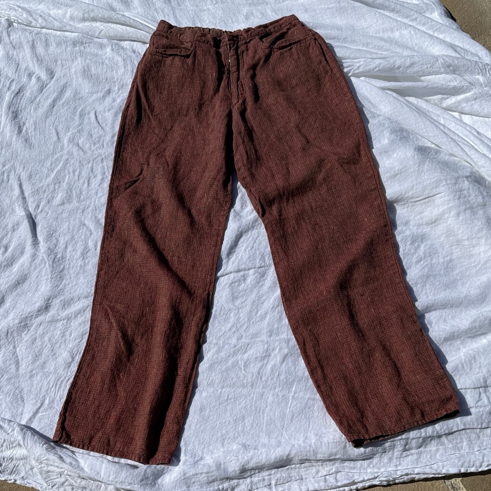 Flax Women's Straight Leg Pants Linen